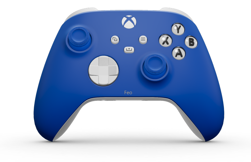 Xbox draadloze controller - Hoofdtekst: Shock Blue, D-Pads: Robot White, Duimsticks: Shock Blue