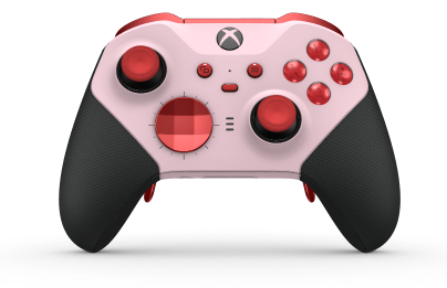 Xbox Elite Wireless Controller Series 2 - Core - Body: Soft Pink + Rubberized Grips, D-pad: Facet, Pulse Red (Metal), Back: Soft Pink + Rubberized Grips