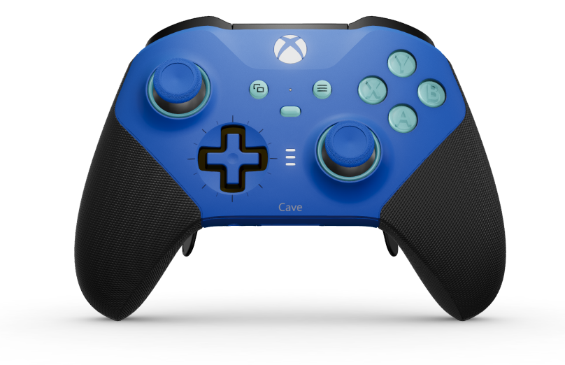 Xbox Elite Wireless Controller Series 2 - Core - Body: Shock Blue + Rubberized Grips, D-pad: Cross, Carbon Black (Metal), Back: Shock Blue + Rubberized Grips