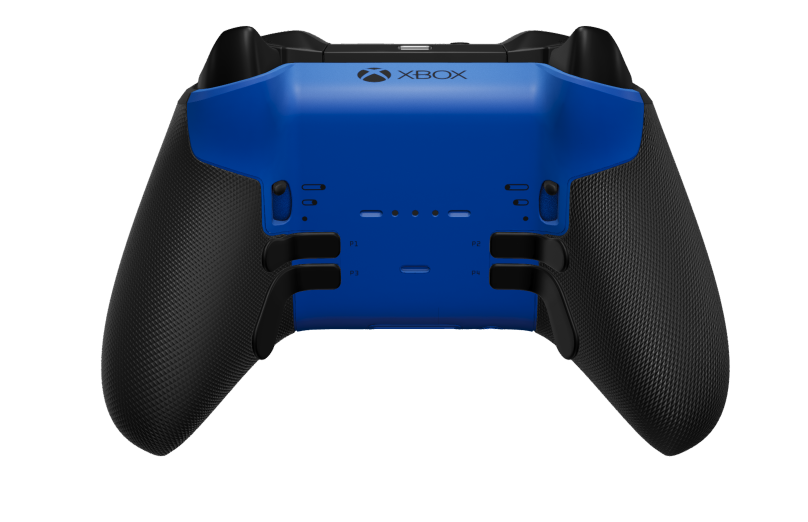 Xbox Elite Wireless Controller Series 2 - Core - Body: Shock Blue + Rubberized Grips, D-pad: Cross, Carbon Black (Metal), Back: Shock Blue + Rubberized Grips