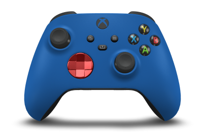 Xbox Wireless Controller - Framsida: Chockblå, Styrknappar: Oxide Red (Metallic), Styrspakar: Kolsvart