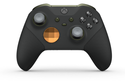 Xbox Elite Wireless Controller Series 2 - Core - Body: Carbon Black + Rubberized Grips, D-pad: Facet, Soft Orange (Metal), Back: Carbon Black + Rubberized Grips