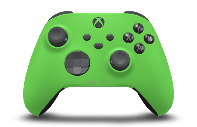Xbox Wireless Controller - Text: Geschwindigkeitsgrün, Steuerkreuze: Sturmgrau, Analogsticks: Sturmgrau