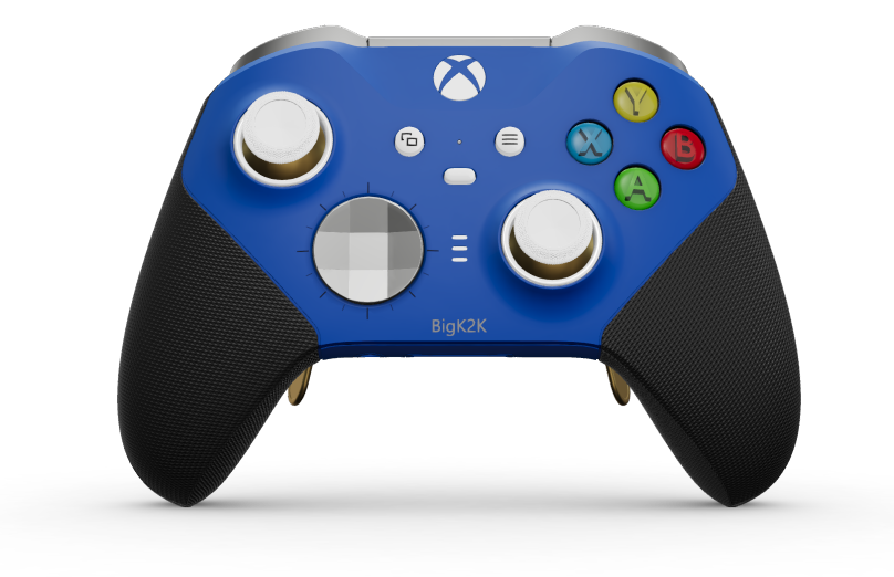 Xbox Elite Wireless Controller Series 2 - Core - Body: Shock Blue + Rubberised Grips, D-pad: Faceted, Bright Silver (Metal), Back: Shock Blue + Rubberised Grips
