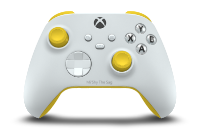 Xbox Wireless Controller - Hoofdtekst: Robotwit, D-Pads: Robotwit, Duimsticks: Lighting Yellow