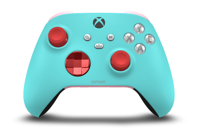 Xbox Wireless Controller - Body: Glacier Blue, D-Pads: Oxide Red (Metallic), Thumbsticks: Pulse Red
