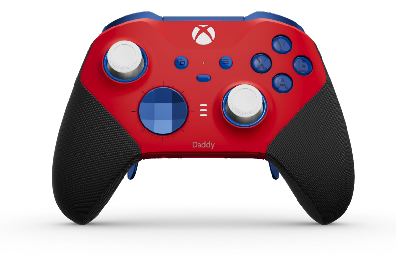 Controller Wireless Elite per Xbox Series 2 - Nucleo - Corps: Pulse Red + poignées caoutchoutées, BMD: À facettes, Photon Blue (métal), Arrière: Pulse Red + poignées caoutchoutées