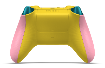 Controller with Retro Pink body, Retro Pink (Metallic) D-pad, and Lighting Yellow thumbsticks - back view