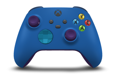 Xbox Wireless Controller - Hoofdtekst: Shock Blue, D-Pads: Mineraalblauw, Duimsticks: Astral Purple