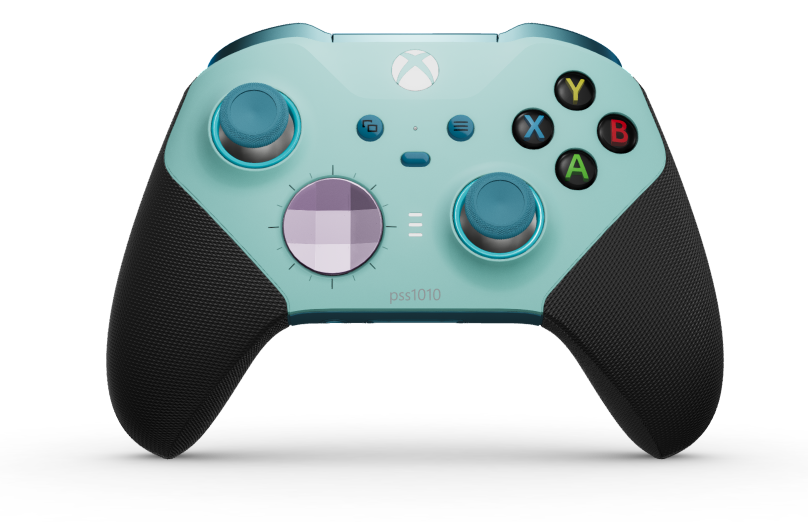 Xbox Elite Wireless Controller Series 2 – Core - Body: Glacier Blue + Rubberized Grips, D-pad: Faceted, Soft Purple (Metal), Back: Mineral Blue + Rubberized Grips