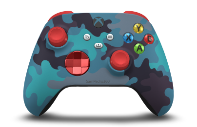 Xbox Wireless Controller - Body: Mineral Camo, D-Pads: Oxide Red (Metallic), Thumbsticks: Pulse Red