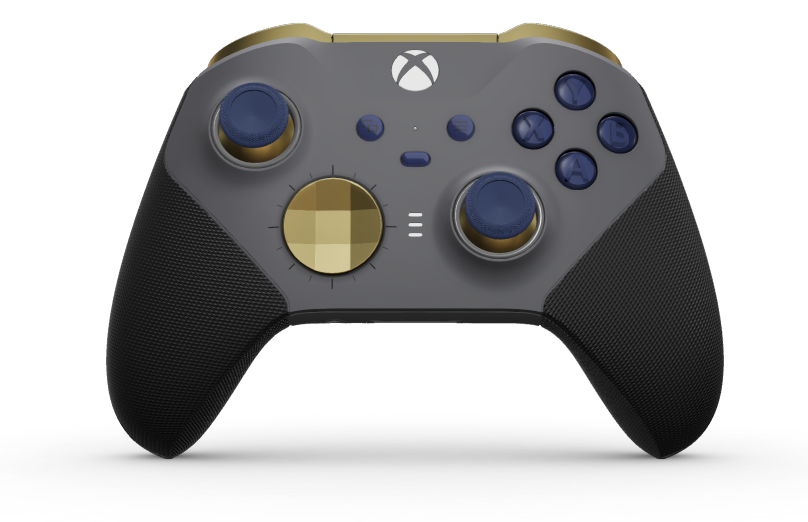 Xbox Elite Wireless Controller Series 2 - Core - 本體: 風暴灰 + 橡膠握把, 方向鍵: 多面向，英雄金 (金屬), 背面: 風暴灰 + 橡膠握把