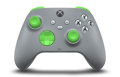 Xbox Wireless Controller - Framsida: Askgrå, Styrknappar: Velocity-grön, Styrspakar: Velocity-grön