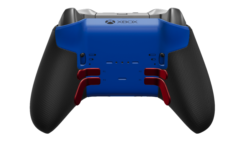 Xbox Elite Wireless Controller Series 2 - Core - Corps: Shock Blue + poignées caoutchoutées, BMD: Facette, Stom Gray (métal), Arrière: Shock Blue + poignées caoutchoutées