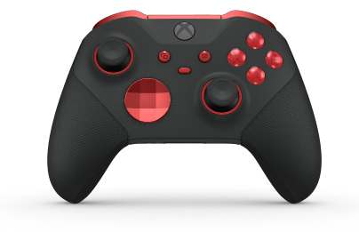 Manette sans fil Xbox Elite Series 2 - Core - Body: Carbon Black + Rubberized Grips, D-pad: Facet, Pulse Red (Metal), Back: Carbon Black + Rubberized Grips