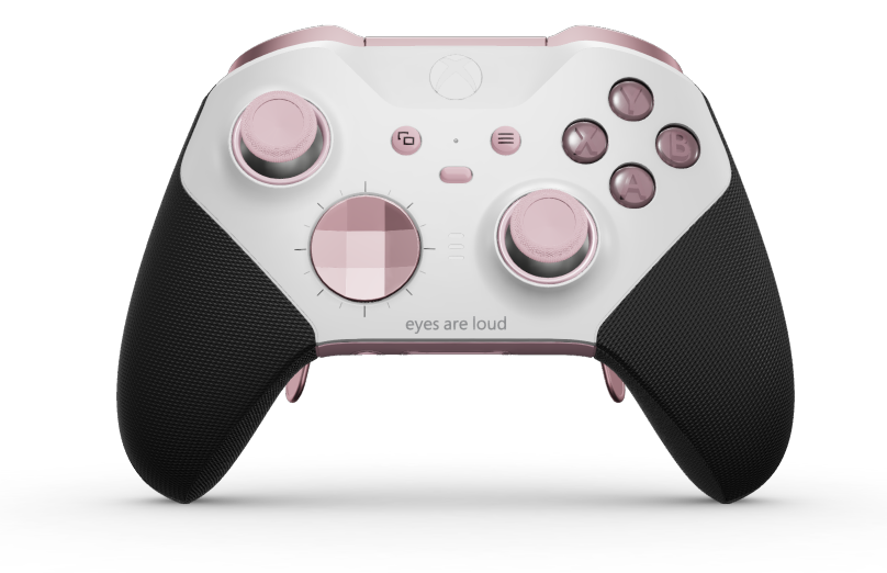 Xbox Elite Wireless Controller Series 2 - Core - Text: Robot White + gummierte Griffe, D-Pad: Facettiert, Soft Pink (Metall), Zurück: Soft Pink + gummierte Griffe
