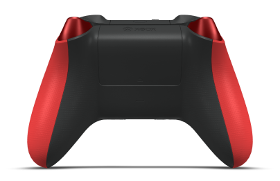 Controller with Pulse Red body, Carbon Black (Metallic) D-pad, and Carbon Black thumbsticks - back view