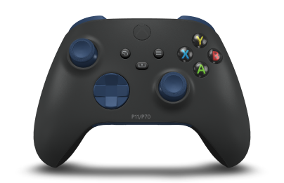 Xbox Wireless Controller - Body: Carbon Black, D-Pads: Midnight Blue, Thumbsticks: Midnight Blue