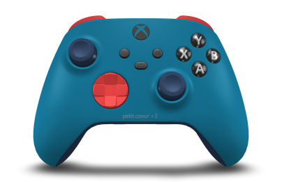 Manette sans fil Xbox - Body: Mineral Blue, D-Pads: Pulse Red, Thumbsticks: Midnight Blue