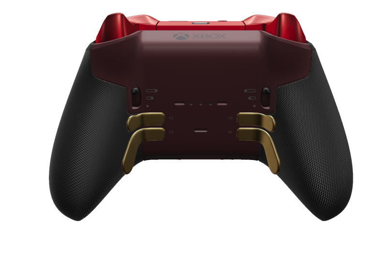 Xbox Elite Wireless Controller Series 2 - Core - Body: Garnet Red + Rubberized Grips, D-pad: Cross, Hero Gold (Metal), Back: Garnet Red + Rubberized Grips
