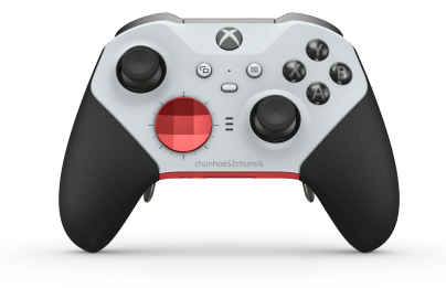 Xbox Elite 무선 컨트롤러 Series 2 - 코어 - Behuizing voorzijde: Robotwit + rubberen handvatten, D-pad: Facet, Pulse Red (Metal), Behuizing achterzijde: Pulsrood + rubberen handvatten