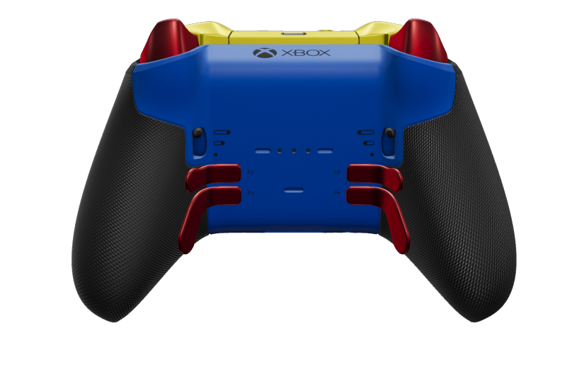 Xbox Elite ワイヤレスコントローラー シリーズ 2 - Core - Body: Robot White + Rubberized Grips, D-pad: Facet, Pulse Red (Metal), Back: Shock Blue + Rubberized Grips