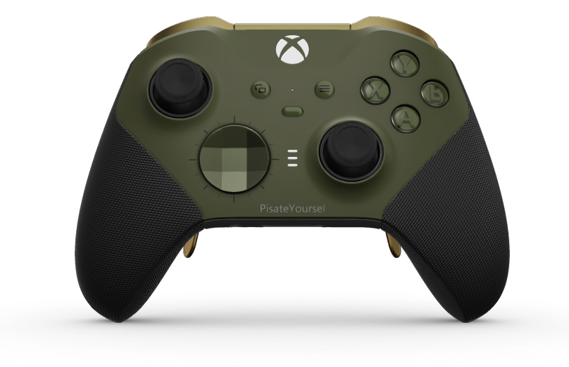 Xbox Elite Wireless Controller Series 2 - Core - Behuizing voorzijde: Nachtelijk groen + rubberen handvatten, D-pad: Gefacetteerd, nachtelijk groen (metaal), Behuizing achterzijde: Stormgrijs + rubberen handvatten