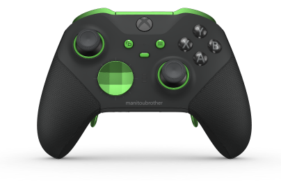 Xbox Elite Wireless Controller Series 2 – Core - Body: Carbon Black + Rubberized Grips, D-pad: Facet, Velocity Green (Metal), Back: Carbon Black + Rubberized Grips
