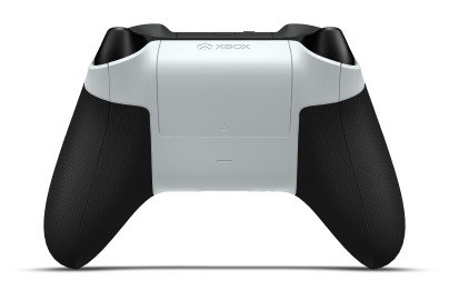 Controller with Robot White body, Ash Gray (Metallic) D-pad, and Carbon Black thumbsticks - back view