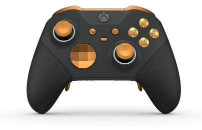 Xbox Elite Wireless Controller Series 2 - Core - 本體: 碳黑色 + 橡膠握把, 方向鍵: 多面向，軟橘色 (金屬), 背面: 碳黑色 + 橡膠握把