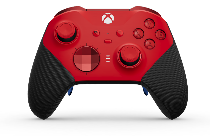 Xbox Elite Wireless Controller Series 2 - Core - Hoveddel: Impulsrød + gummigreb, D-blok: Facetteret, rød (metal), Bagside: Kulsort + gummigreb
