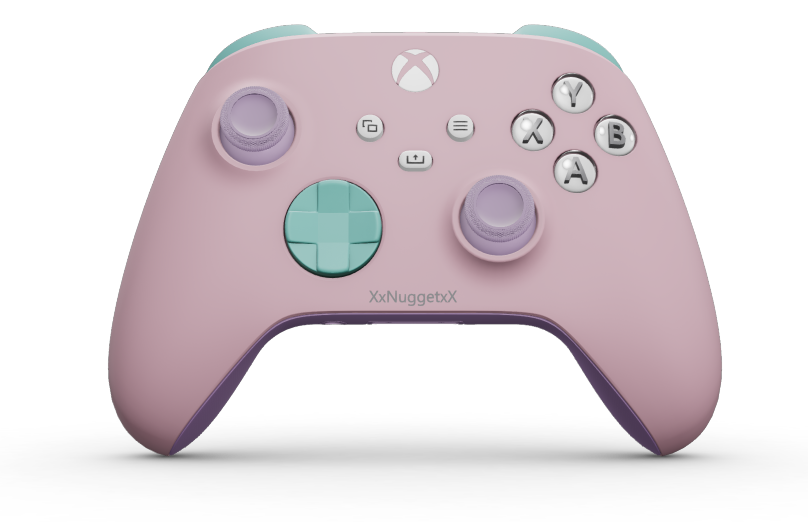 Xbox Wireless Controller - Runko: Pehmeä vaaleanpunainen, Suuntaohjaimet: Jäätikönsininen, Peukalosauvat: Pehmeä violetti