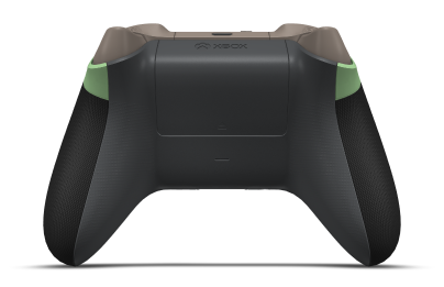 Controller with Soft Green body, Desert Tan D-pad, and Desert Tan thumbsticks - back view