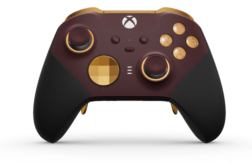 Xbox Elite 無線控制器 Series 2 - Core - Corpo: Vermelho Escuro + Pegas em Borracha, Botão Direcional: Facetado, Soft Orange (Metal), Traseira: Vermelho Escuro + Pegas em Borracha