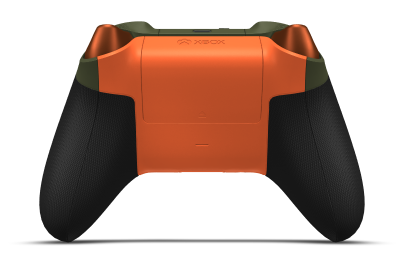 Xbox Wireless Controller - Hoofdtekst: Woudcamo, D-Pads: Nachtelijk groen (metallic), Duimsticks: Zest-oranje