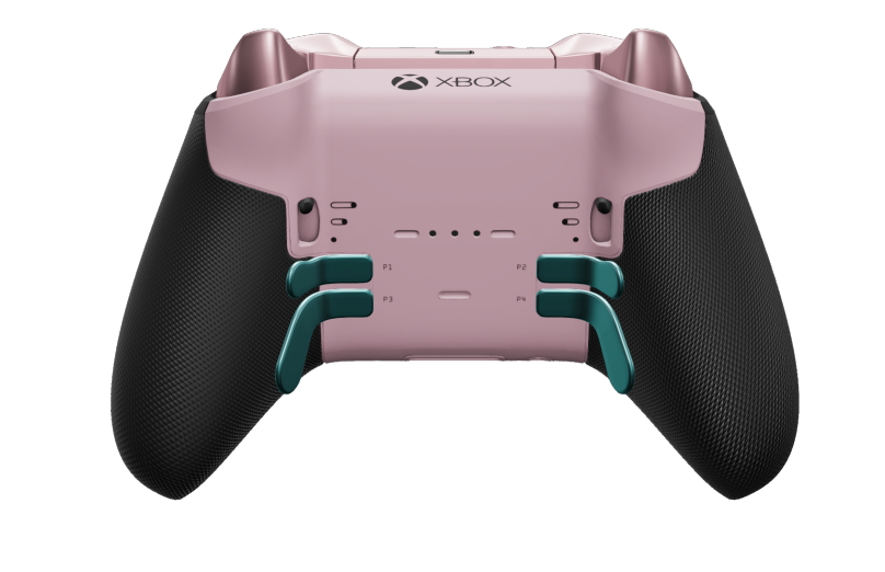 Xbox Elite Wireless Controller Series 2 - Core - Vorderseite: Glacier Blue + gummierte Griffe, D-Pad: Facettiert, Soft Pink (Metall), Rückseite: Soft Pink + gummierte Griffe