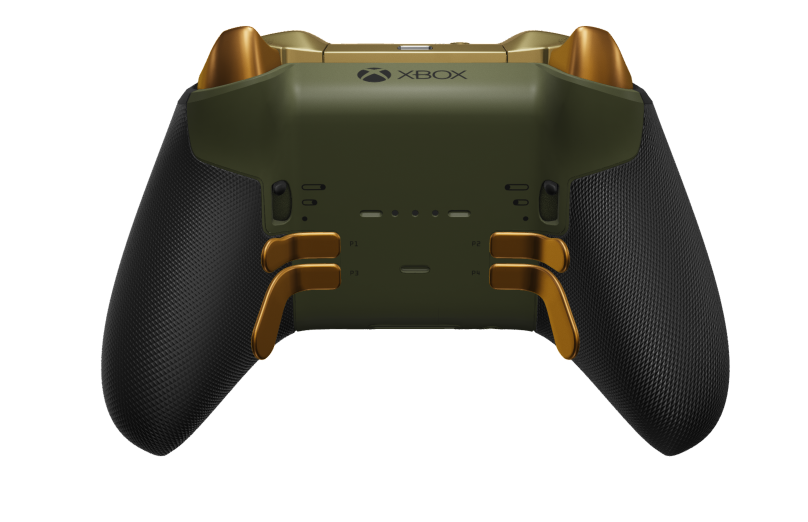 Xbox Elite Wireless Controller Series 2 - Core - Corpo: Verde Noturno + Pegas em Borracha, Botão Direcional: Facetado, Soft Orange (Metal), Traseira: Verde Noturno + Pegas em Borracha