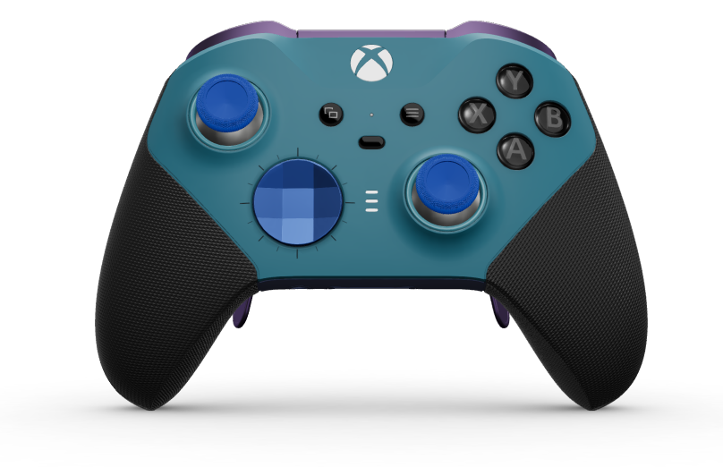 Xbox Elite Wireless Controller Series 2 - Core - Body: Mineral Blue + Rubberised Grips, D-pad: Faceted, Photon Blue (Metal), Back: Midnight Blue + Rubberised Grips