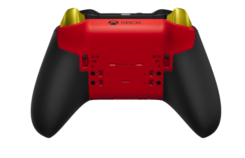 Xbox Elite Wireless Controller Series 2 - Core - Hoveddel: Midnatsblå + gummigreb, D-blok: Kryds, Impulsrød (metal), Bagside: Impulsrød + gummigreb