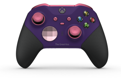 Xbox Elite Wireless Controller Series 2 - Core - Korpus: Astral Purple + Rubberized Grips, Pad kierunkowy: Wersja wklęsła, pudrowy róż (wariant metaliczny), Tył: Astral Purple + Rubberized Grips