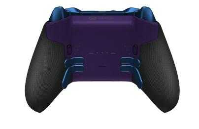 Bezprzewodowy kontroler Xbox Elite Series 2 — Core - Body: Astral Purple + Rubberized Grips, D-pad: Facet, Photon Blue (Metal), Back: Astral Purple + Rubberized Grips