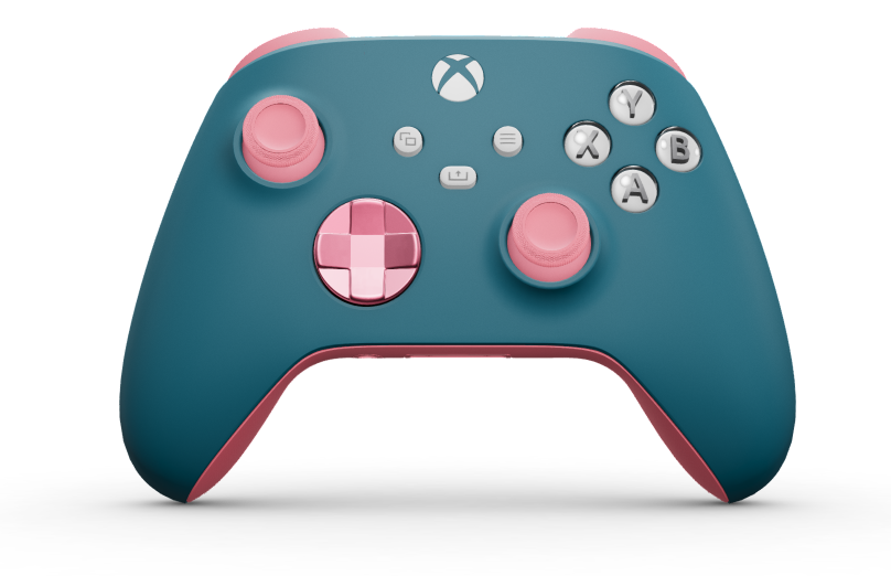 Xbox Wireless Controller - Body: Mineral Blue, D-Pads: Retro Pink (Metallic), Thumbsticks: Retro Pink