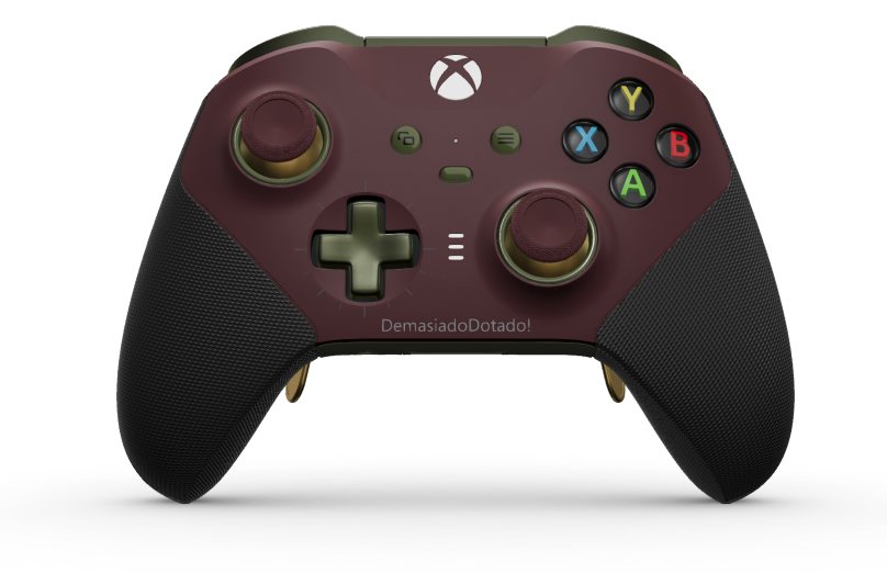 Xbox Elite Wireless Controller Series 2 - Core - Behuizing voorzijde: Granaatrood + rubberen handvatten, D-pad: Cross, Nocturnal Green (Metal), Behuizing achterzijde: Nachtelijk groen + rubberen handvatten