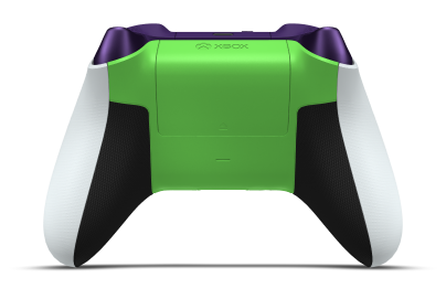 Xbox Wireless Controller - Hoofdtekst: Robotwit, D-Pads: Velocity-groen (metallic), Duimsticks: Astralpaars