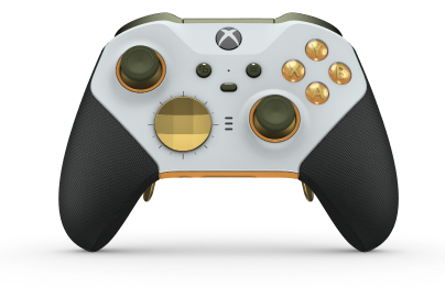 Xbox Elite Wireless Controller Series 2 - Core - Body: Robot White + Rubberized Grips, D-pad: Facet, Gold Matte (Metal), Back: Soft Orange + Rubberized Grips
