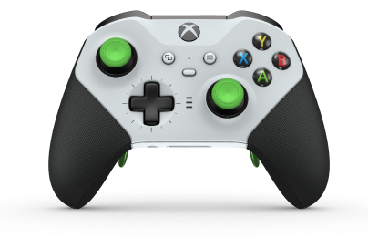 Langaton Xbox Elite Series 2 Core -ohjain - Body: Robot White + Rubberized Grips, D-pad: Cross, Carbon Black (Metal), Back: Robot White + Rubberized Grips