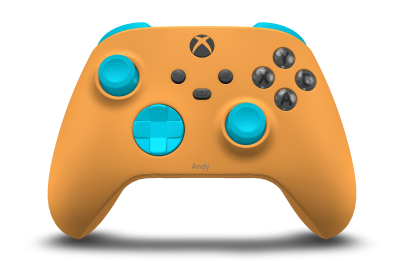 Xbox Wireless Controller - Body: Soft Orange, D-Pads: Dragonfly Blue, Thumbsticks: Dragonfly Blue