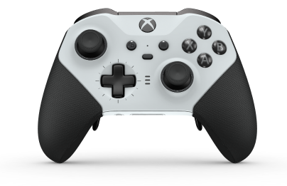 Xbox Elite ワイヤレスコントローラー シリーズ 2 - Core - Behuizing voorzijde: Robot White + Rubberized Grips, D-pad: Cross, Carbon Black (Metal), Behuizing achterzijde: Robot White + Rubberized Grips