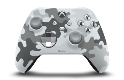 Xbox ワイヤレス コントローラー - 機身: 極地迷彩, 方向鍵: 蒼白灰 (金屬), 搖桿: アッシュ グレー