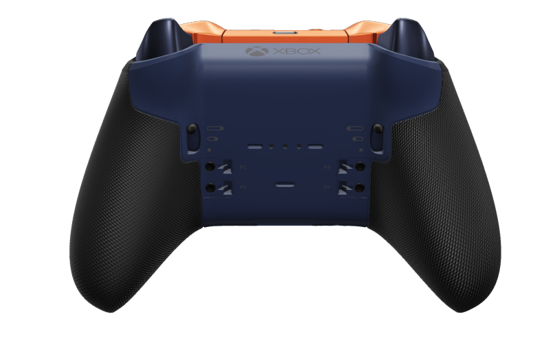 Xbox Elite Wireless Controller Series 2 - Core - Corps: Midnight Blue + poignées caoutchoutées, BMD: À facettes, Garnet Red (métal), Arrière: Midnight Blue + poignées caoutchoutées